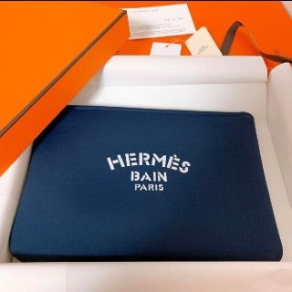 エルメス(Hermes)の新品、エルメス　ネオバンフラットポーチ　ネイビー(ポーチ)