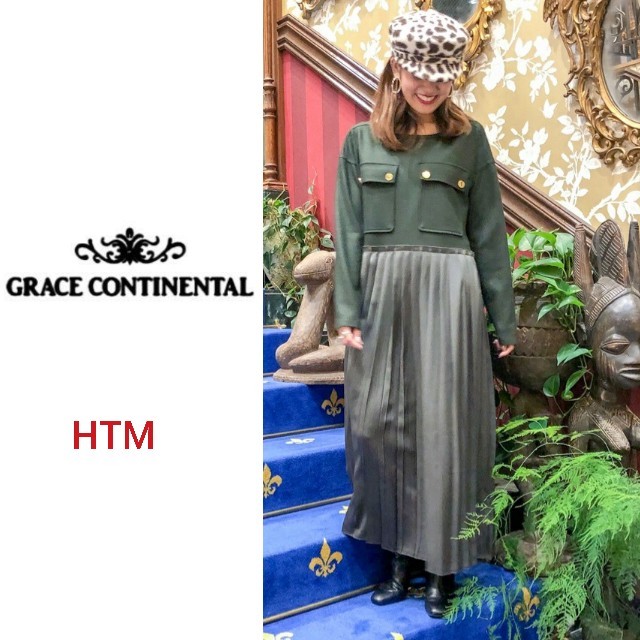 GRACE CONTINENTAL(グレースコンチネンタル)のmyu様専用/グレースコンチネンタル/プリーツカットコンビワンピース レディースのワンピース(ロングワンピース/マキシワンピース)の商品写真