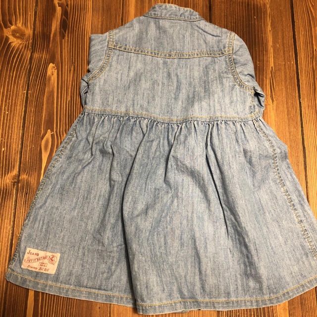 PETIT BATEAU(プチバトー)のデニムワンピース　プチバトー 18m キッズ/ベビー/マタニティのキッズ服女の子用(90cm~)(ワンピース)の商品写真