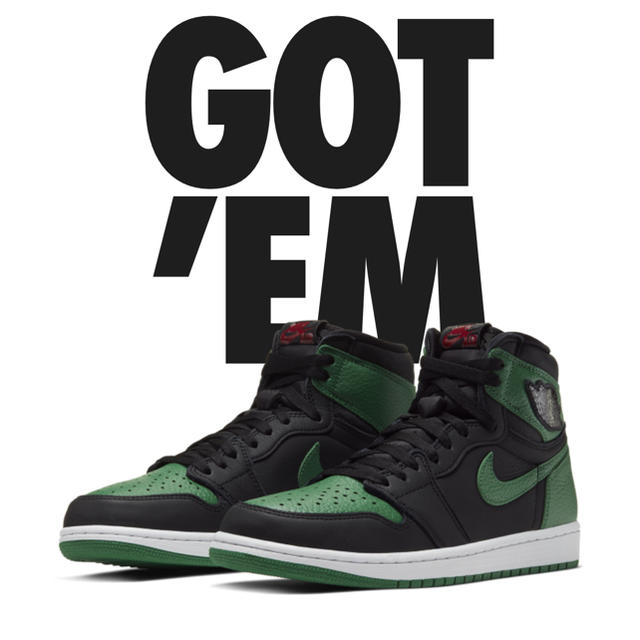 NIKE AIR JORDAN 1 black/pine green