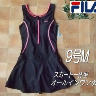 フィラ(FILA)の◆FILAフィラ・オールインワン・フィットネスワンピース水着・9号M・黒ピンク(水着)