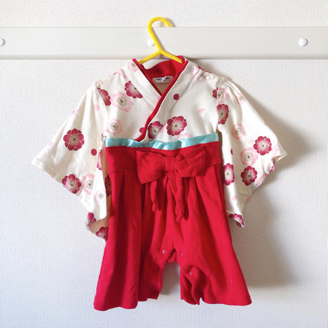 袴ロンパース　女の子 キッズ/ベビー/マタニティのベビー服(~85cm)(ロンパース)の商品写真