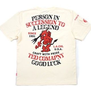 テッドマン(TEDMAN)のﾃｯﾄﾞﾏﾝ/Tｼｬﾂ/白/tdss-506/ｴﾌ商会/ｶﾐﾅﾘﾓｰﾀｰｽ(Tシャツ/カットソー(半袖/袖なし))