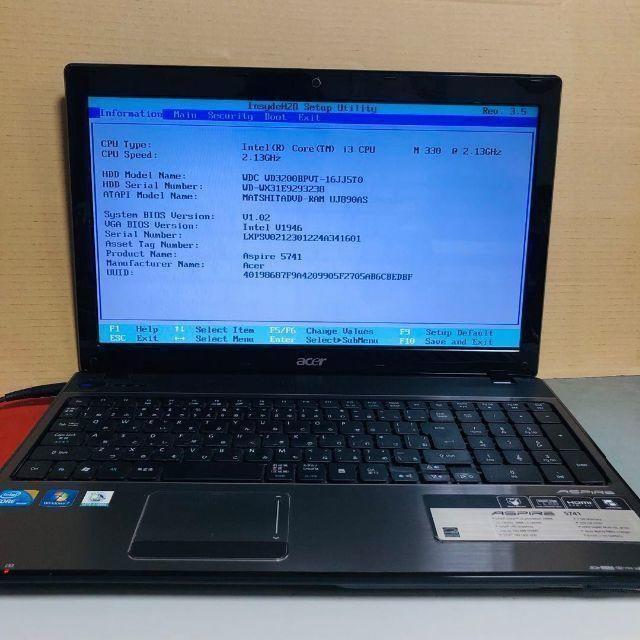 Acer(エイサー)のAcer 5741/ Core i3/ 320GB【ジャンク品】 スマホ/家電/カメラのPC/タブレット(ノートPC)の商品写真