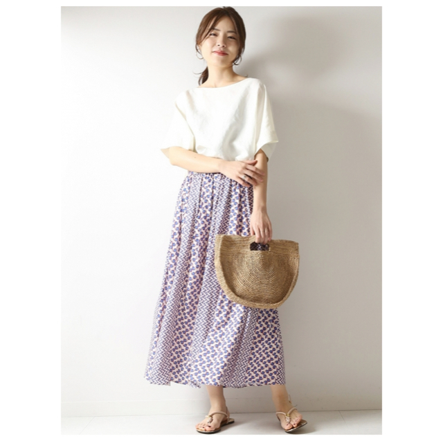 Spick & Span(スピックアンドスパン)の未使用🌸 定価¥18700🌸Deveauxプリントギャザースカートサイズ38 レディースのスカート(ロングスカート)の商品写真