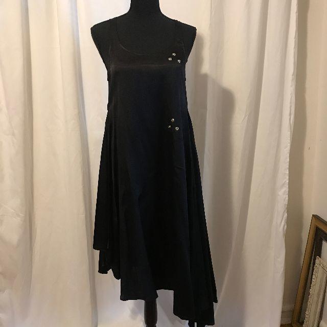 MM6 - 美品MM6サテンアシンメトリーワンピース黒３８