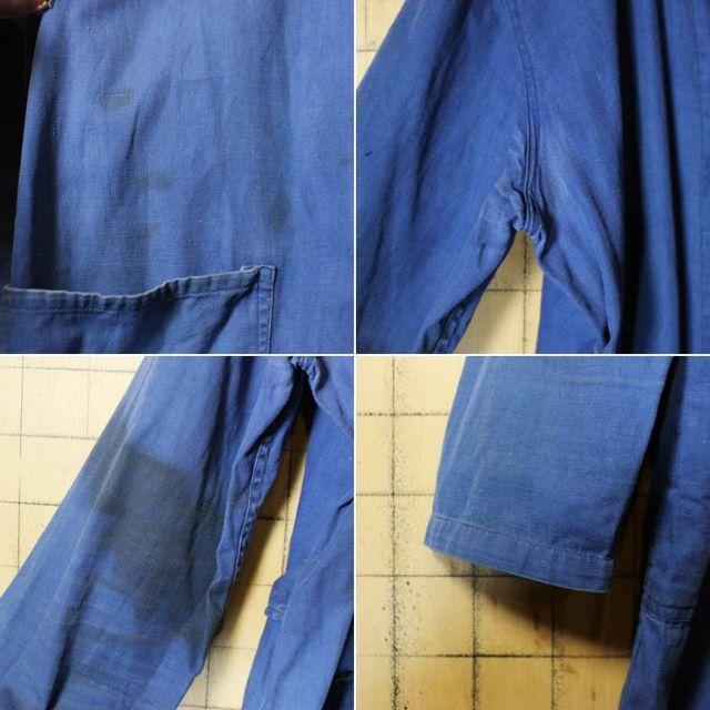ドイツ フランス ワーク ショップ コート ブルーLヨーロッパ古着 ss7 ドイツ フランス ワーク ショップ コート ブルーLヨーロッパ古着 ss7