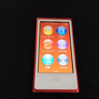 アップル(Apple)の（深紅のレッド・・美品）iPod nano 第7世代 16G レッド(ポータブルプレーヤー)