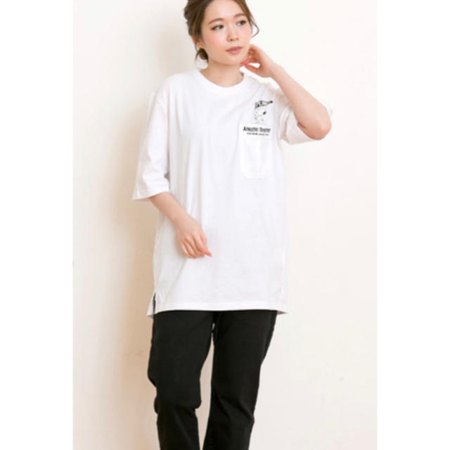 KRIFF MAYER(クリフメイヤー)のKRIFF MAYER SNOOPY 5分袖 ゆるチュニック Tシャツ レディースのトップス(Tシャツ(半袖/袖なし))の商品写真