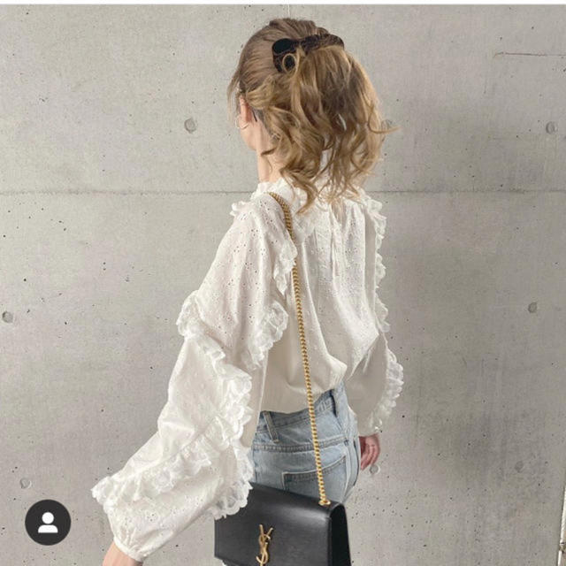 moussy(マウジー)のMOUSSY EMBROIDED LACE BLOUSE  レースブラウス レディースのトップス(シャツ/ブラウス(長袖/七分))の商品写真