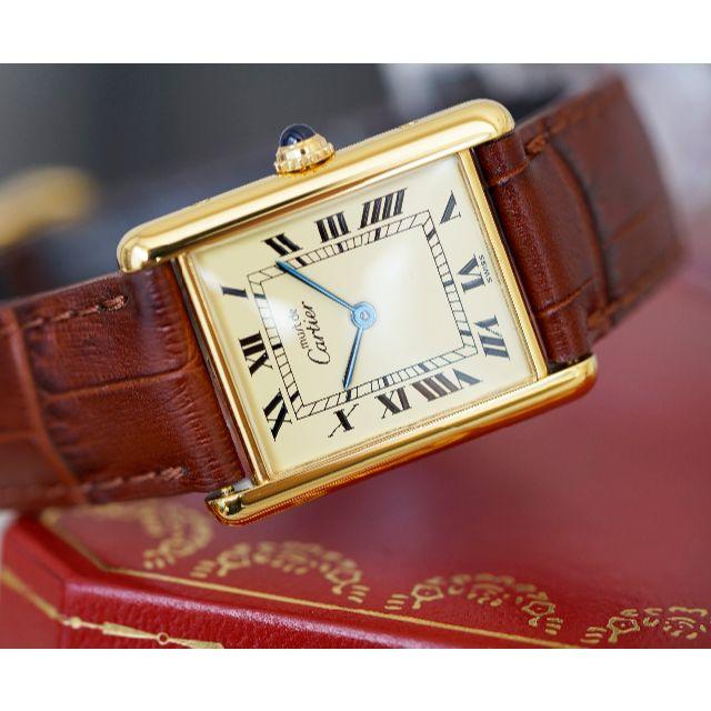 美品 カルティエ マスト タンク アイボリー LM Cartier