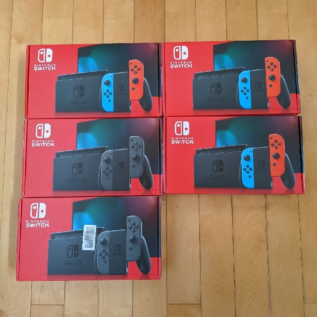 [新品未開封品]ニンテンドースイッチ　ネオン×3セット　グレー×2セット