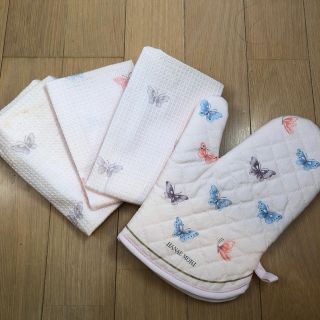 ハナエモリ(HANAE MORI)のハナエモリ HANAE MORI ミトン クロス３枚 セット キッチン(収納/キッチン雑貨)