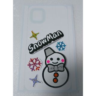 手作りデコレーションシール「雪だるま、スノーマン、snowman(銀)」(しおり/ステッカー)