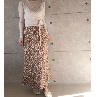 トゥデイフル(TODAYFUL)のcle♡ flower print long skirt(ロングスカート)