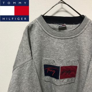 トミーヒルフィガー(TOMMY HILFIGER)の【激レア】トミーヒルフィガー  90s 古着 スウェット 刺繍 ビッグロゴ (スウェット)