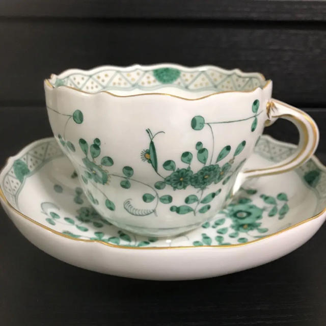 Meissen マイセン/※ 1級品 上級多彩装飾 金彩 インドの華 蓋物　美品