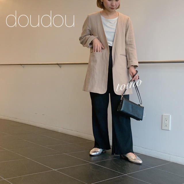 DouDou(ドゥドゥ)の新品❁﻿doudou  リネンノーカラージャケット レディースのジャケット/アウター(ノーカラージャケット)の商品写真