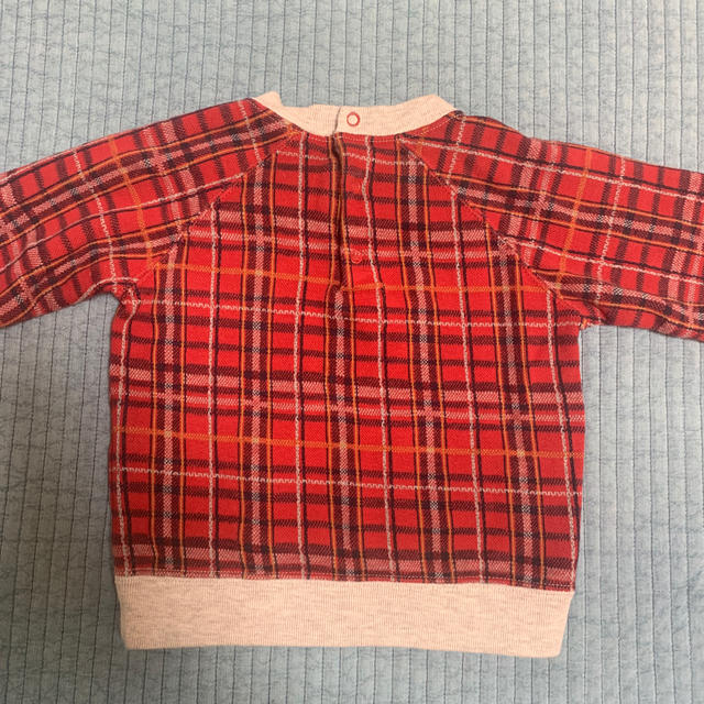 PETIT BATEAU(プチバトー)のプチバトー★2019年12月購入★12M74センチ★チェック★タータンチェック キッズ/ベビー/マタニティのベビー服(~85cm)(トレーナー)の商品写真