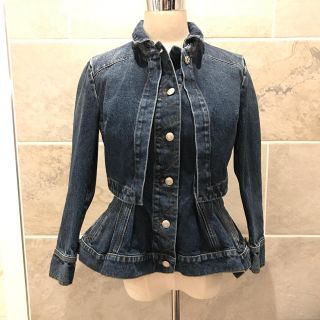 アレキサンダーマックイーン(Alexander McQueen)の定価23万 ALEXANDER McQUEEN ペプラム デニムジャケット (Gジャン/デニムジャケット)