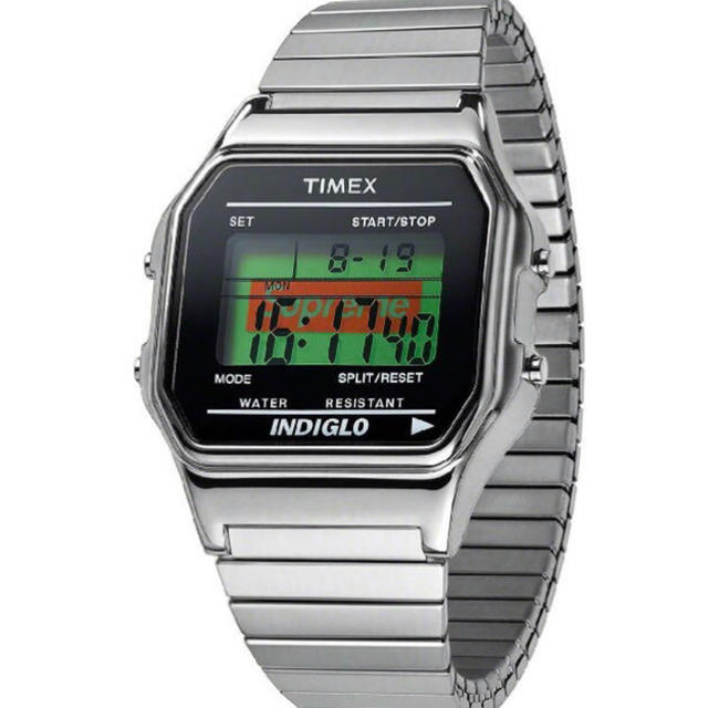 THE1019fw Supreme Timex Digital Watch Silver