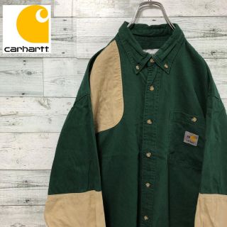 カーハート(carhartt)の【希少】Carhartt☆切替 バイカラー アシンメトリー  緑  BDシャツ(シャツ)