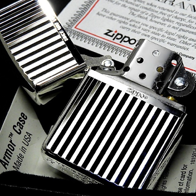 ZIPPO - (送料込み)ZIPPO◇両面/アーマーストライプダイヤカット◇SV ...