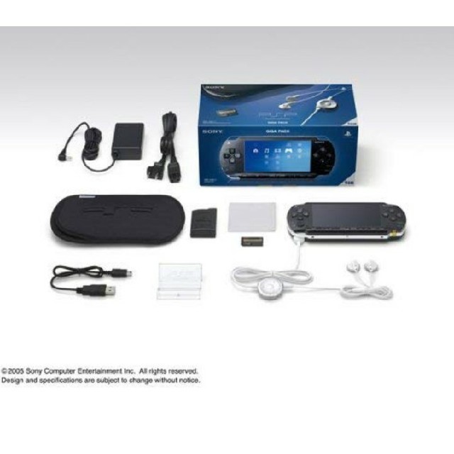 PlayStation Portable(プレイステーションポータブル)のPSPギガパック ブラック 中古(PSP1000 G1) エンタメ/ホビーのゲームソフト/ゲーム機本体(携帯用ゲーム機本体)の商品写真