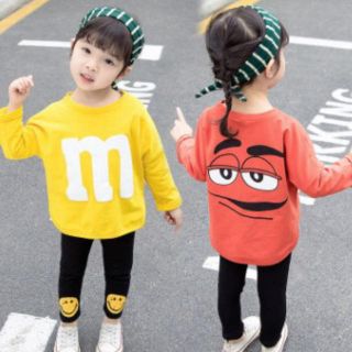 キッズ M'sセットアップ 韓国子供服 レギンス ニコちゃん男の子男女兼用(Tシャツ/カットソー)