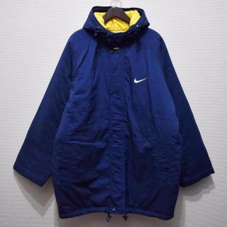 ナイキ(NIKE)のナイキNIKE 中綿入りコート 90sビンテージ 紺黄(ダウンジャケット)