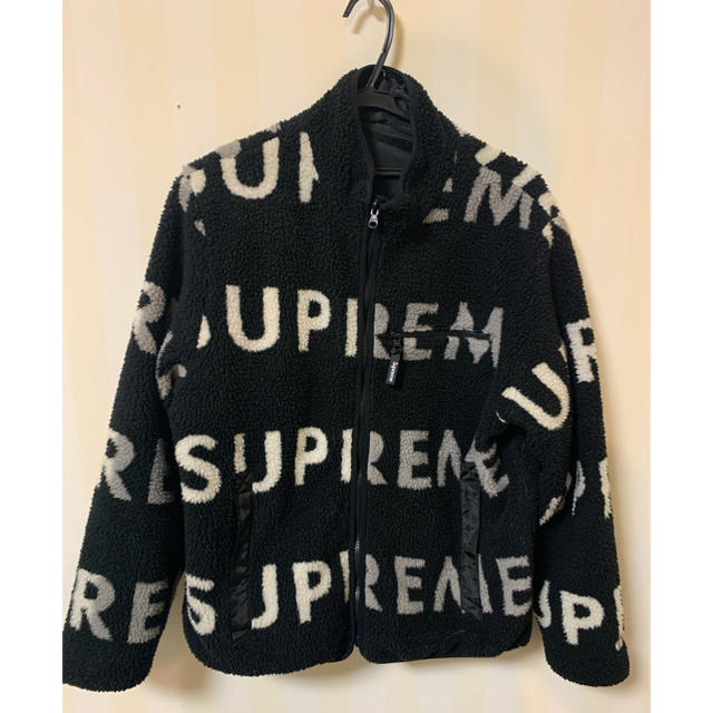 supreme reversible logo fleece jacket m