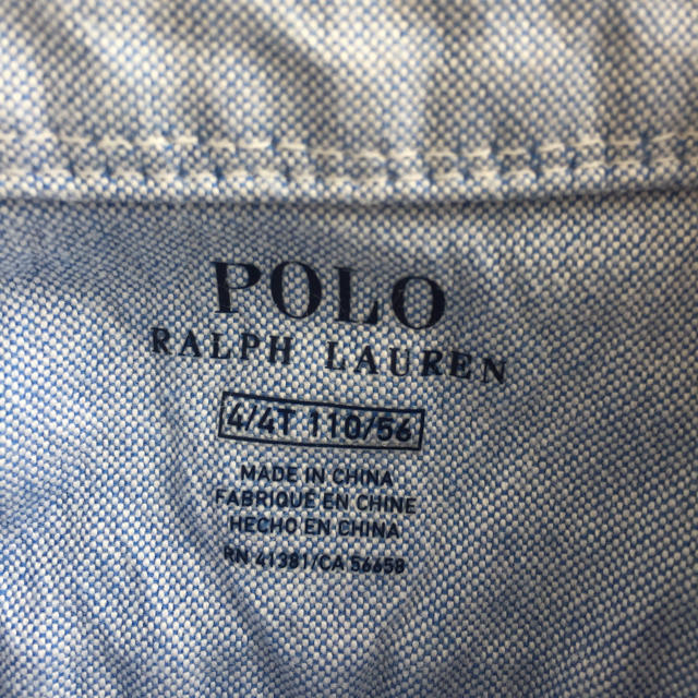 POLO RALPH LAUREN(ポロラルフローレン)のラルフローレン デニムワンピース 110  コート ファミリア好きな方にも  キッズ/ベビー/マタニティのキッズ服女の子用(90cm~)(ワンピース)の商品写真