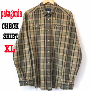 パタゴニア(patagonia)の状態良 ♪ パタゴニア チェックシャツ ネルシャツ XL相当 カーキ(シャツ)
