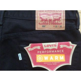 リーバイス(Levi's)のlevis  warm 暖か仕様 505 黒 33×32 裾直し済 新品(デニム/ジーンズ)