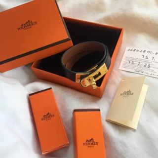 エルメス(Hermes)のHERMES エルメス  ケリー  ブレスレット ブラック ゴールド(ブレスレット/バングル)