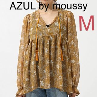 アズールバイマウジー(AZUL by moussy)のAZUL by moussy 楊柳シフォンプリントスキッパーブラウス (チュニック)