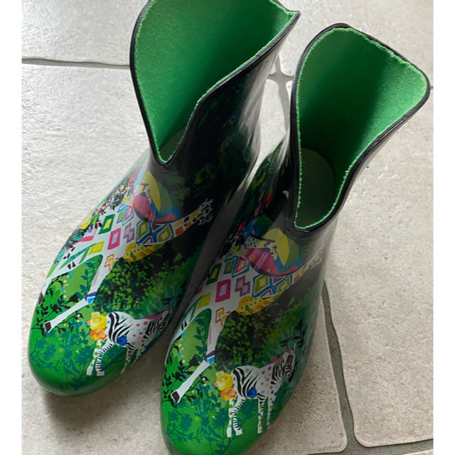 みーい様専用💕可愛いレインシューズ💕グリーンM レディースの靴/シューズ(レインブーツ/長靴)の商品写真