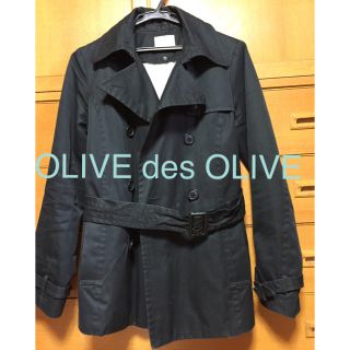 オリーブデオリーブ(OLIVEdesOLIVE)のOLIVE des OLIVE コート ブラック トレンチコート オリーブ(トレンチコート)