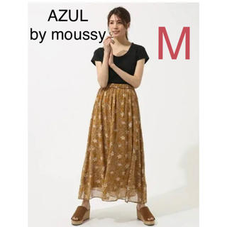 アズールバイマウジー(AZUL by moussy)のAZUL  by moussy 楊柳シフォンプリントギャザースカート M(ロングスカート)
