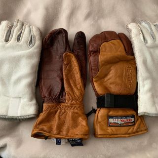 「hestra ヘストラ 3フィンガー 三つ指ミトン サイズ8 中古」に