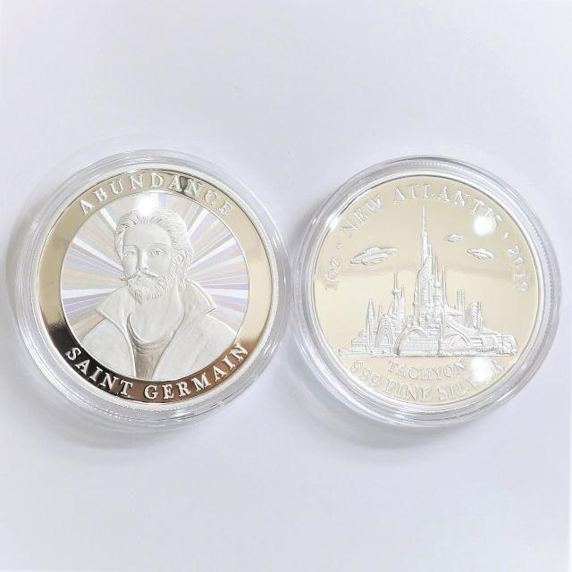 タキオン化 サンジェルマン銀貨 ✿ 豊かさと純粋な女神のエネルギーに繋がる銀貨