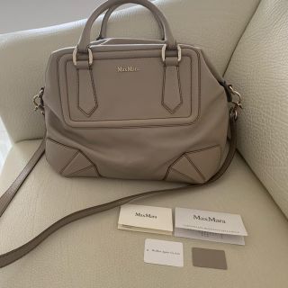 マックスマーラ(Max Mara)の未使用　自宅保管品　マックスマーラ　2way レザー　ハンドバッグ　グレージュ(ハンドバッグ)