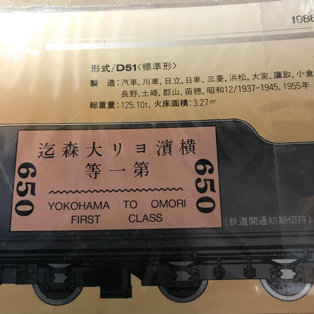 鉄道開通114周年記念券 D51 838 ミニチュア ナンバープレート付 鉄道開通114周年記念券 D51 838 ミニチュア ナンバープレート付