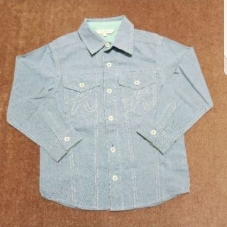 ハッシュアッシュ(HusHush)のmハッシュアッシュ　長袖シャツ　ブルー　キッズ110cm⭐子供服⭐(Tシャツ/カットソー)