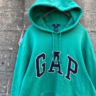 ギャップ(GAP)の古着 GAP グッドカラー スウェットパーカー グリーン 状態良好(パーカー)