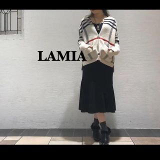 ラミア(LAMIA)のLAMIA チェックシャギーカーディガン(ニット/セーター)