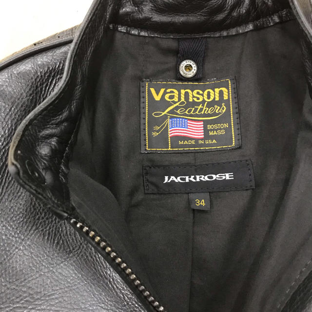 VANSON(バンソン)のVANSON JACKROSE別注ライダースジャケット レザージャケット メンズのジャケット/アウター(ライダースジャケット)の商品写真