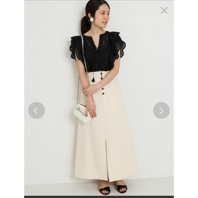 IENA - 《美品》IENA カットワークレースブラウス