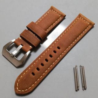 オフィチーネパネライ(OFFICINE PANERAI)の腕時計バンド　レザーベルト　24mm パネライなどの大型時計に！(レザーベルト)