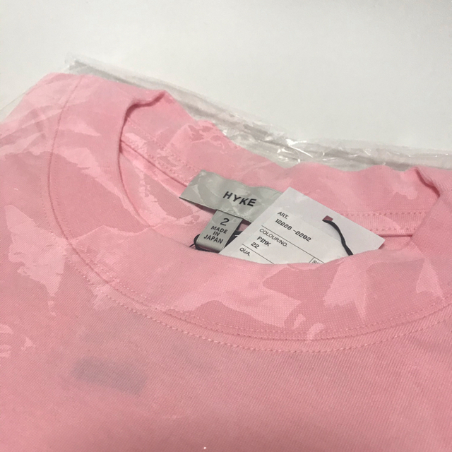 HYKE(ハイク)の新品 今季 HYKE ハイク サイズ2 ショートスリーブ Tシャツ pink レディースのトップス(Tシャツ(半袖/袖なし))の商品写真